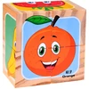 Jokomisiada Wooden Blocks Fruit puzzle 4 blocks 6 pictures ZA4793