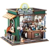 Jokomisiada Wooden 3D Dėlionė Building series Cafe 120 elements lighting ZA6012