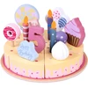 Jokomisiada Candy Wooden Birthday Cake Toy with Candles and Decorations – Cutting Play Set ZA5936