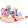 Jokomisiada Candy Wooden Birthday Cake Toy with Candles and Decorations – Cutting Play Set ZA5936