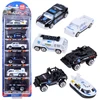 Jokomisiada Metaliniai automobiliai, 6 PCS policijos rinkinys Springs