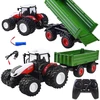 Jokomisiada Remote control tractor + žalias trailer RC0602