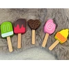 Jokomisiada Pastel sweet ICE CREAM SHOP on wooden wheels + 8 different ice creams ZA5946