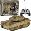 Jokomisiada RC Tank with Remote Control, Rotating Turret, Lights, Realistic Sound