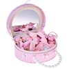 Jokomisiada Charming jewelry box made of eco-leather with a mirror and hair accessories ZA5737