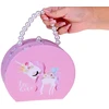 Jokomisiada Charming jewelry box made of eco-leather with a mirror and hair accessories ZA5737