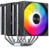 Jonsbo CA80 CPU Cooler, Dual-Tower, 2 x 120mm, PWM, RGB – juodas