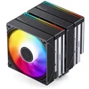 Jonsbo CB80 procesoriaus aušintuvas, dvigubo bokšto, 2 x 120 mm, PWM, RGB – juodas