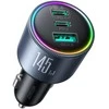 Joyroom Car Charger Mini, C+C+U, 145W with Type-C to Type-C Cable 100W, Juodas (JR-CCN07)