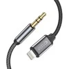 Kabelis 1m Lightning – AUX mini jack 3,5mm Tech-Protect Ultraboost juodos spalvos