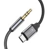 Kabelis 1m USB-C – AUX mini jack 3,5mm Tech-Protect Ultraboost juodos spalvos