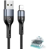 USAMS Braided Kabelis U55 2A Lightning 1pc for set U55 juodos spalvos 1m SJ448ZJ01 (US-SJ448) SJ448USBS
