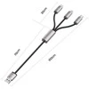 Kabelis 3in1 3.5A 1m USB – USB-C + Lightning + Micro USB Tech-Protect UltraBoost pilkos spalvos