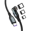 Kabelis 4smarts 540° Magnetic USB-C Kabelis Set GravityCord 240W 1.8m juodos spalvos