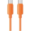 Kabelis USAMS U98 60W 3A Silicone Fast Charging USB-C į USB-C oranžinės spalvos