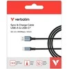 „Verbatim“ sinchronizavimo ir įkrovimo laidas USB-A į USB-C, 18 W, 120 cm, Juodas