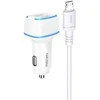Oem KAKU automobilinis įkroviklis KSC-528 Shengyu – 2xUSB – 2,8A su USB į Micro USB baltos spalvos