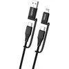 Oem KAKU kabelis KSC-654 Tuojie 4 in 1 – USB + Type C į Type C + Lightning – 1,2 metras juodos spalvos