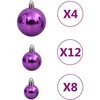 Kalėdinių žaisliukų rinkinys, 111vnt., violetinis, polistirenas