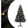 Kalėdų eglutė su 150 LED s stovu Juoda 120 cm PVC