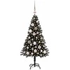 Kalėdų eglutė su 150 LED s stovu Juoda 120 cm PVC