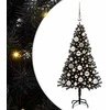 Kalėdų eglutė su 150 LED s stovu Juoda 120 cm PVC