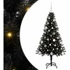 Kalėdų eglutė su 150 LED s stovu Juoda 150 cm PVC