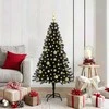 Kalėdų eglutė su 150 LED s stovu Juoda 150 cm PVC