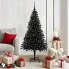 Kalėdų eglutė su 150 LED s stovu Juoda 150 cm PVC