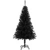Kalėdų eglutė su 150 LED s stovu Juoda 150 cm PVC