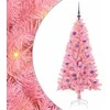 Kalėdų eglutė su 150 LED s stovu Rožinė 150 cm PVC