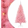 Kalėdų eglutė su 150 LED s stovu Rožinė 150 cm PVC
