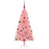 Kalėdų eglutė su 150 LED s stovu Rožinė 150 cm PVC
