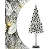 Kalėdų eglutė su 300 LED s stovu Balta 210 cm PE ir Plienas