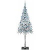 Kalėdų eglutė su 300 LED s stovu Balta 210 cm PE ir Plienas