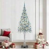 Kalėdų eglutė su 300 LED s stovu Balta 210 cm PE ir Plienas