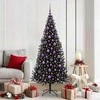 Kalėdų eglutė su 300 LED s stovu Juoda 180 cm PVC