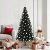 Kalėdų eglutė su 300 LED s stovu Juoda 180 cm PVC