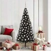 Kalėdų eglutė su 300 LED s stovu Juoda 180 cm PVC