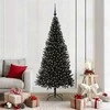 Kalėdų eglutė su 300 LED s stovu Juoda 180 cm PVC