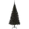 Kalėdų eglutė su 300 LED s stovu Juoda 180 cm PVC