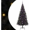 Kalėdų eglutė su 300 LED s stovu Juoda 180 cm PVC