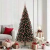 Kalėdų eglutė su 300 LED s stovu Juoda 180 cm PVC