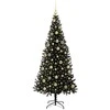 Kalėdų eglutė su 300 LED s stovu Juoda 210 cm PVC