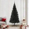 Kalėdų eglutė su 300 LED s stovu Juoda 210 cm PVC