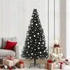 Kalėdų eglutė su 300 LED s stovu Juoda 210 cm PVC