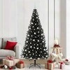 Kalėdų eglutė su 300 LED s stovu Juoda 210 cm PVC