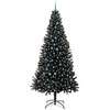 Kalėdų eglutė su 300 LED s stovu Juoda 240 cm PVC
