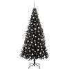 Kalėdų eglutė su 300 LED s stovu Juoda 240 cm PVC