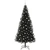 Kalėdų eglutė su 300 LED s stovu Juoda 240 cm PVC